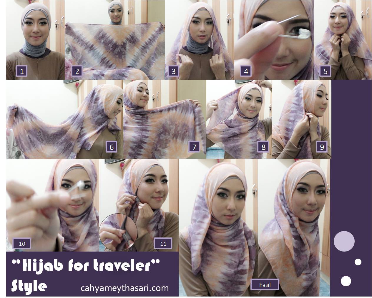 85 Foto Tutorial Hijab Segi Empat Dua Warna Untuk Wisuda